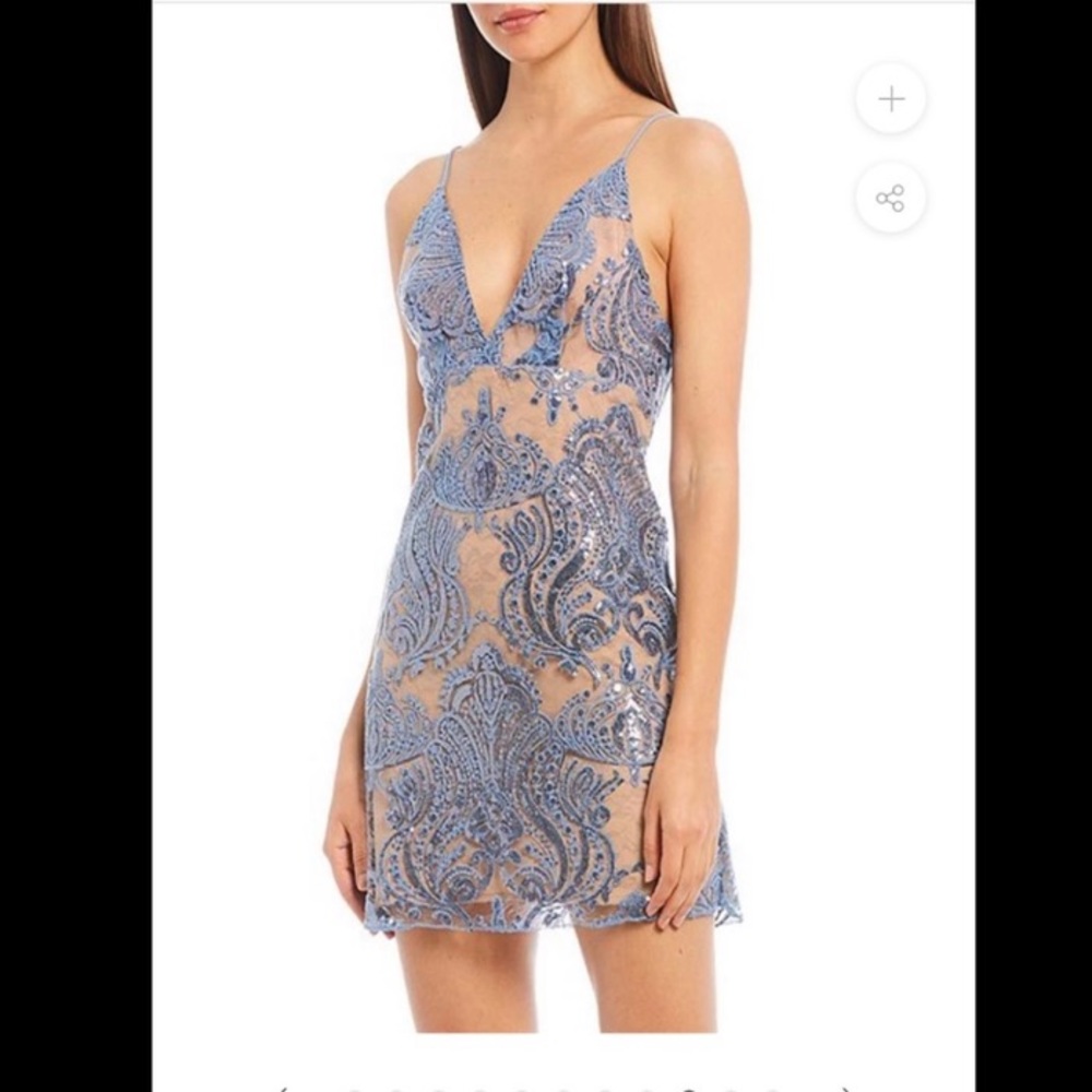 Free People Blue Sequin Mini Dress